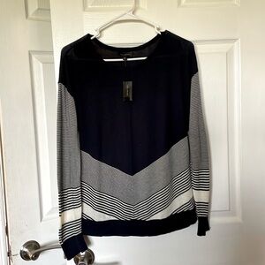 The Limited Navy/White sweater. Never worn.